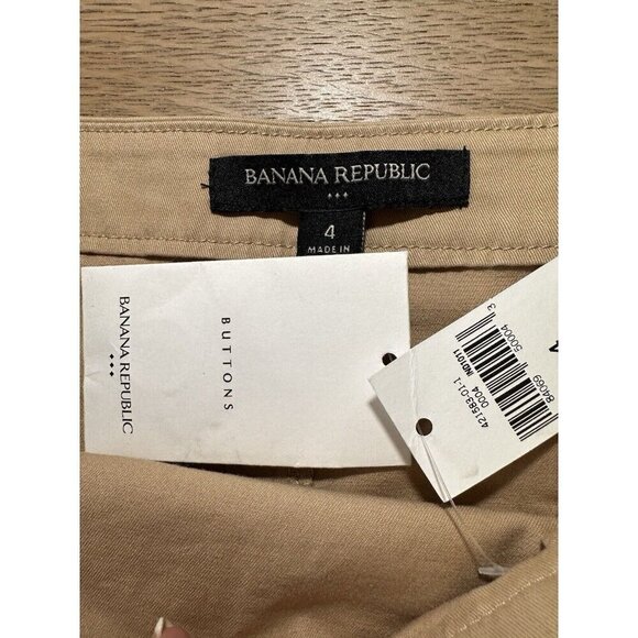 NEW Banana Republic Women's Sz 4 Casual Skirt Khaki Side Button Accents - Picture 3 of 7